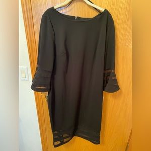 Nwt! Calvin Klein size 14 black bell sleeve dress